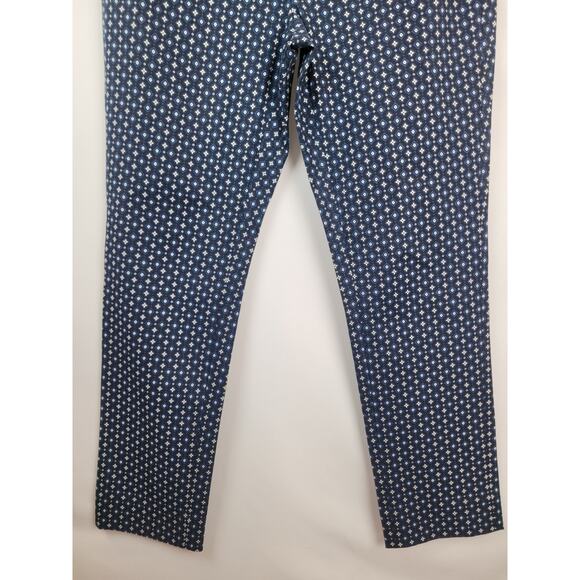 Banana Republic Women Jackson Fit Diamond Spotted Print Cropped Pants Blue Sz 6 - Picture 3 of 9